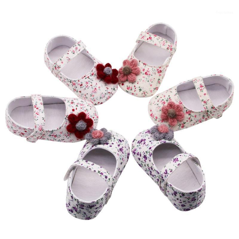 

2020 Brand New Spring Floral Baby Girls Shoes Flowers Print Princess Shoes Prewalker Children Soft Sole Single Shoe Non-slip1, Gray
