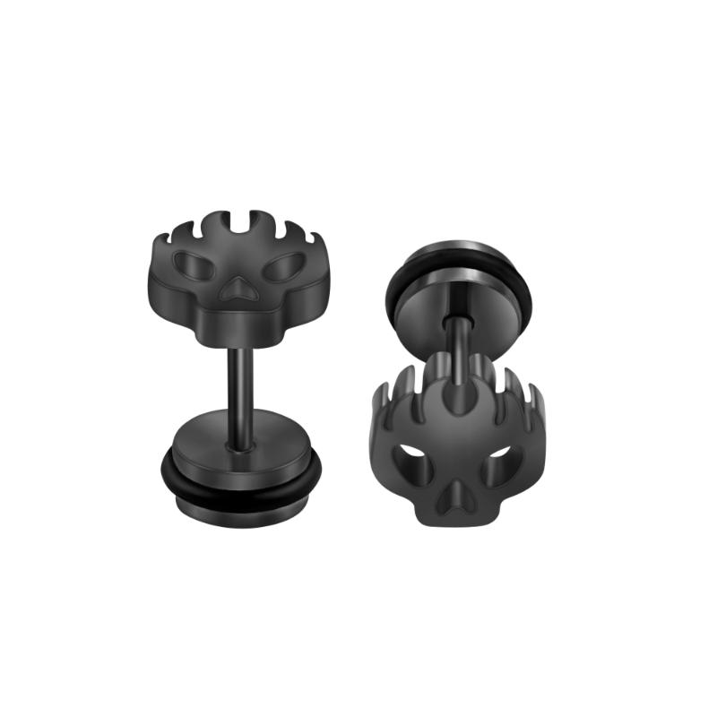 

Stud Punk Cool Design Stainless Steel Earring Skull Gothic Unique Unisex Ear Piercing Rock Skeleton For Men