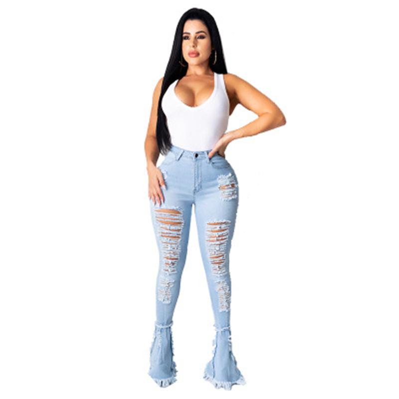

Ladies Hole Tassel Jeans Fashion Trend High Waist Skinny Zipper Women Denim Pencil Pants Designer Autumn Female New Casual Slim Jeans