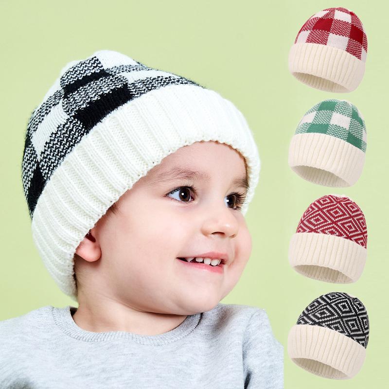 

Baby 's Woolen Hat Thermal Boys And Girls Knitted Children Warm Wool Hat Cap Hemming Cute Pom Ball Fashion Casual Cap Infant
