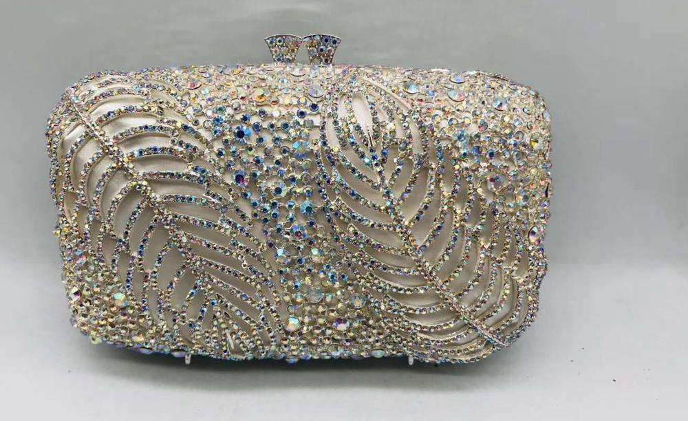 

Latest Design Luxury Bridal Wedding Party 2021 Newest Crystal Diamond Chain Evening Bag Luxury Handbags Women Bags High Quality, Color same picture