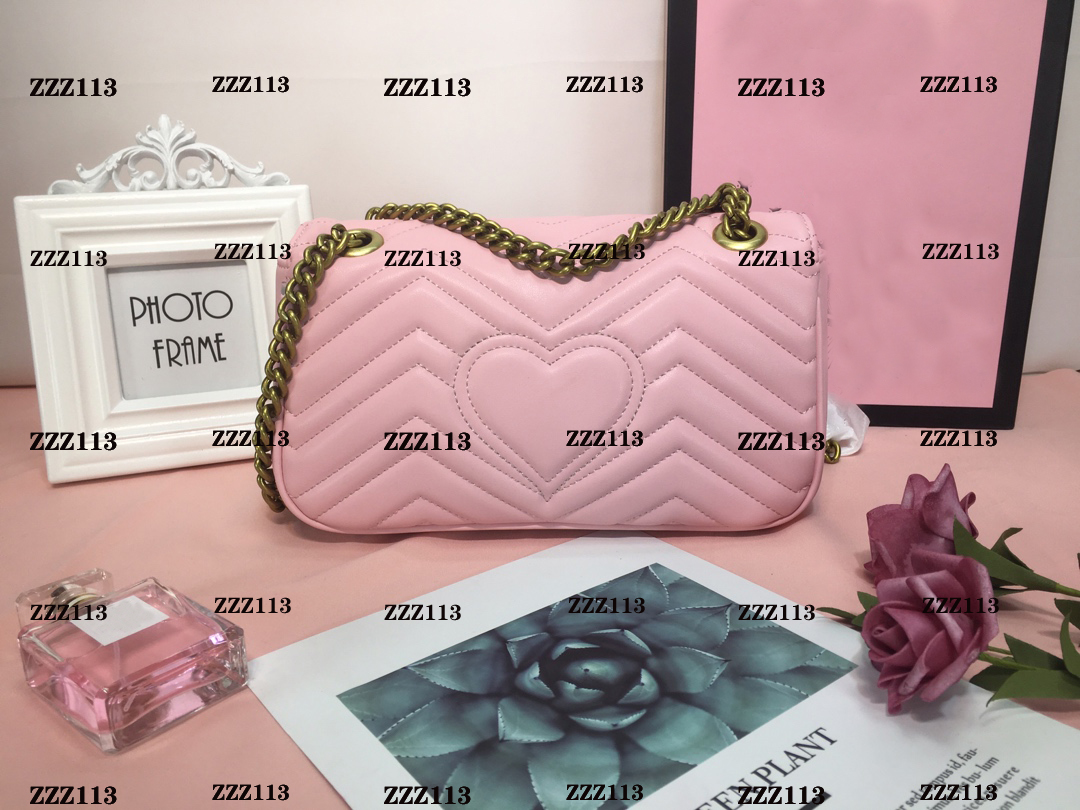 

Hot Sale Fashion Women Shoulder Bags Classic Gold Chain 26cm Heart Style Women Bag Handbag Tote Bags Messenger Handbags.2021-A3, Red