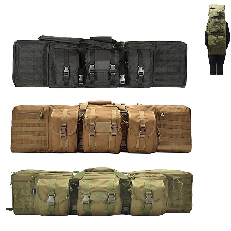 

36 42 47 Inch Rifle Gun Bag Case Backpack Double Rifle Airsoft Bag Outdoor Shooting Carrying Bag Hunting Accessories J1209, 47inch black