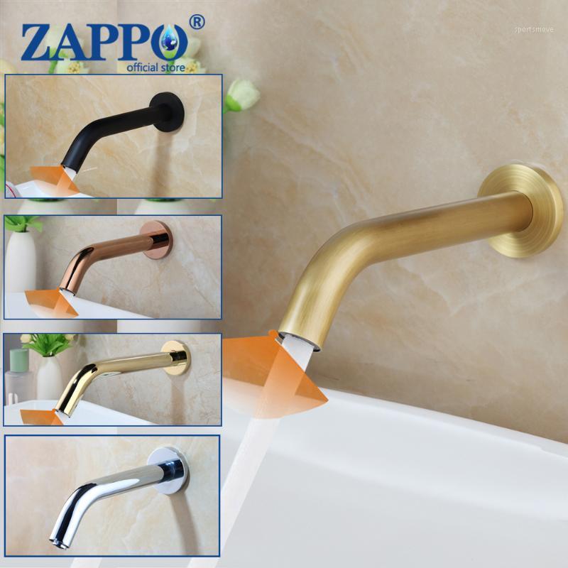 

ZAPPO Bathroom Black Faucets Automatic Inflrared Sensor Hand Touchless Tap Hotel Toilet Bathroom Infrared Faucet Chrome/Gold1