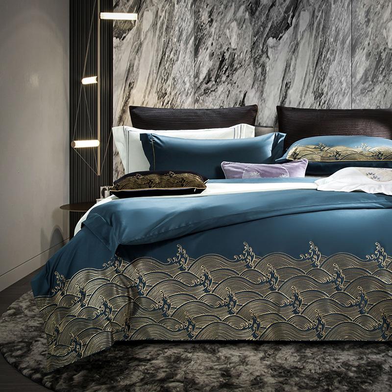 

Home Textiles Luxury 1200TC Bed Line Satin 100% Egyptian Cotton Duvet Cover Bed 180 Button Bedding Set with Pillowcase/Bedsheet, White