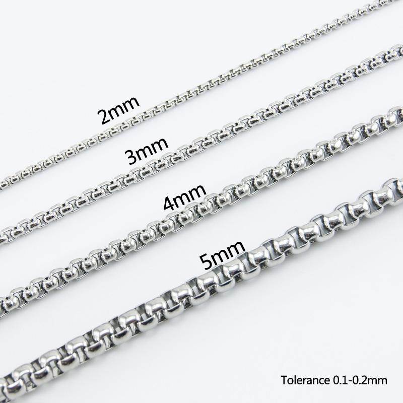 

100% Stainless Steel Chain For Jewelry 2/3/4/5mm Square Rolo Box Chains By The Meter DIY Metal Chain Necklace Wholesale No Clasp