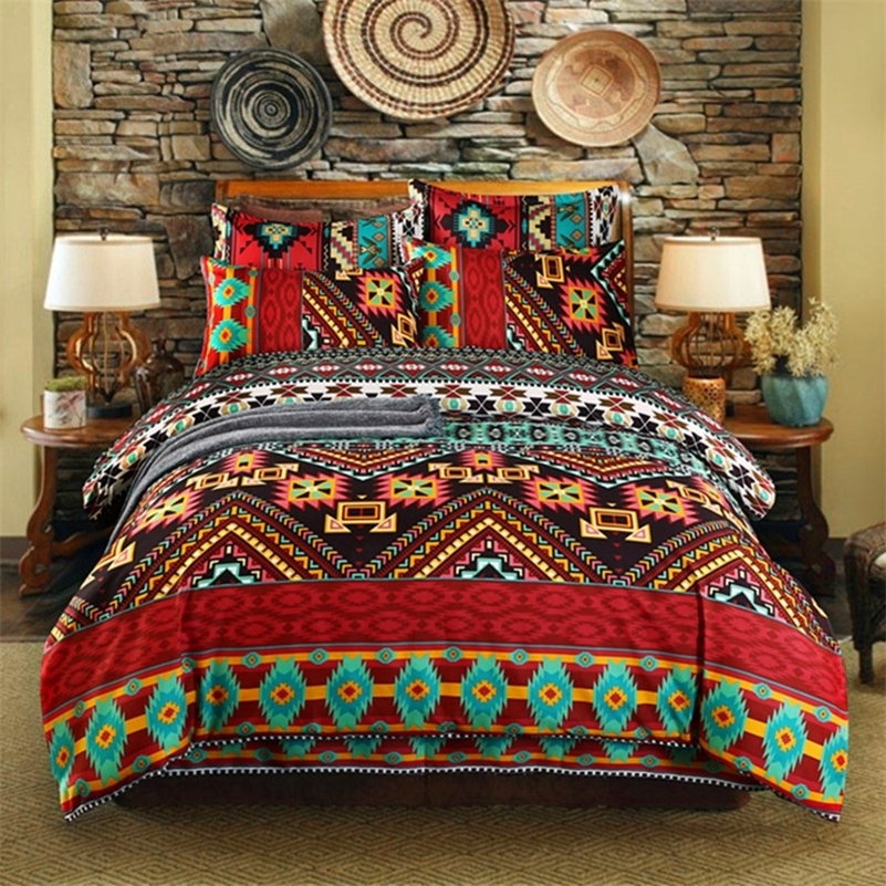 

Bohemian 3d comforter bedding set queen size duvet cover Pillowcase bed linen full size bed set 201211