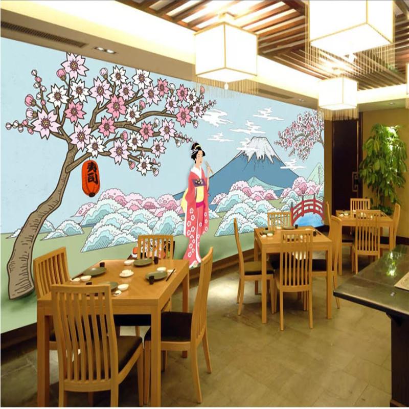 

Hand-painted HD Japanese Style Cuisine Sushi Restaurant Industrial Decor Mural Wallpaper 3D Characters Landscape Wall Paper 3D, Canvas