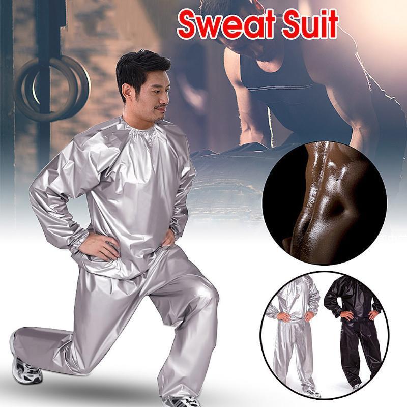 

PVC Fitness Clothes Sports Suit unisex Black And Sliver Sweating Sauna Clothes Slimming Suit 2020 New Sports Dropshipping#41