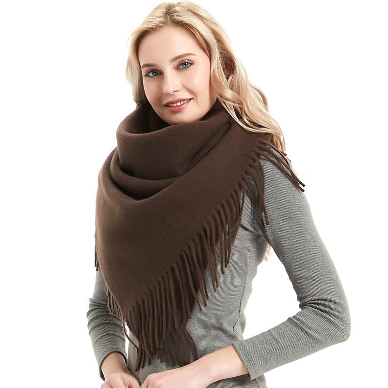 

7 Colour Women 110*110cm Scarf Wintet Cashmere Scarves for Lady Shawls and Wraps European and American Style Tassels Bandana