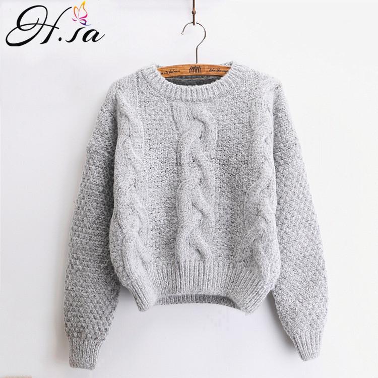 

H.SA Women Sweaters Warm Pullover and Jumpers Crewneck Mohair Pullover Twist Pull Jumpers Autumn 2017 Knitted Sweaters Christmas1, Blue
