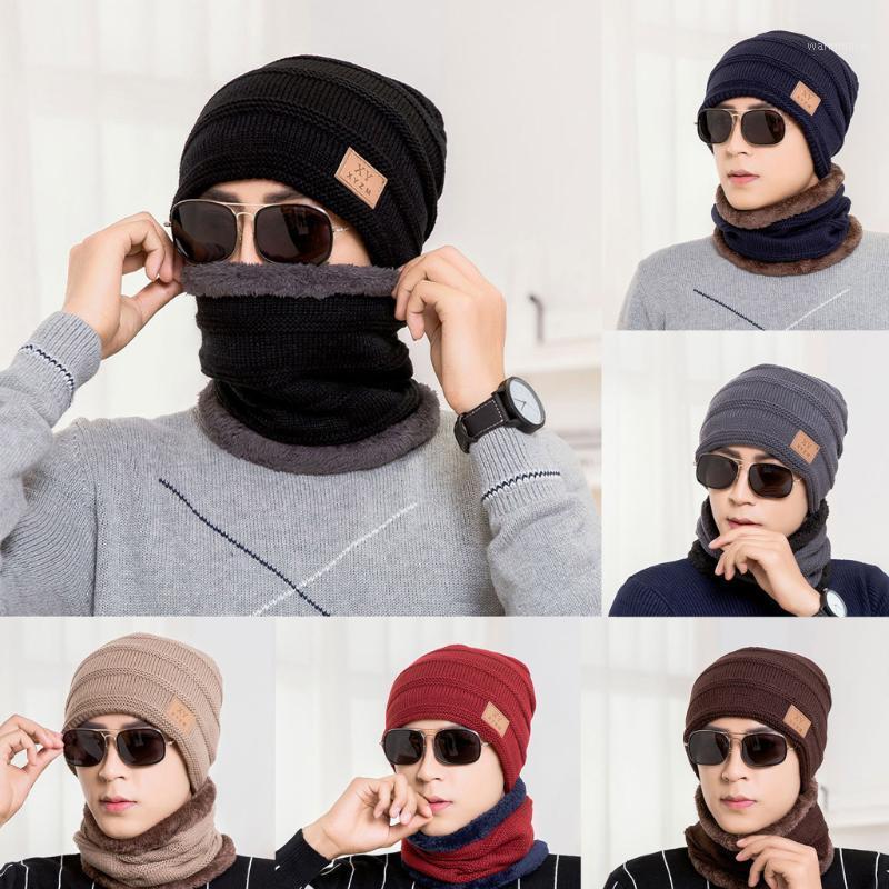 

Unisex Warm Winter Hat Fashion Winter Outdoor KnitteHat+Scarf Set Warm Plus Plush Lining Hat For Men & Women1, Kh