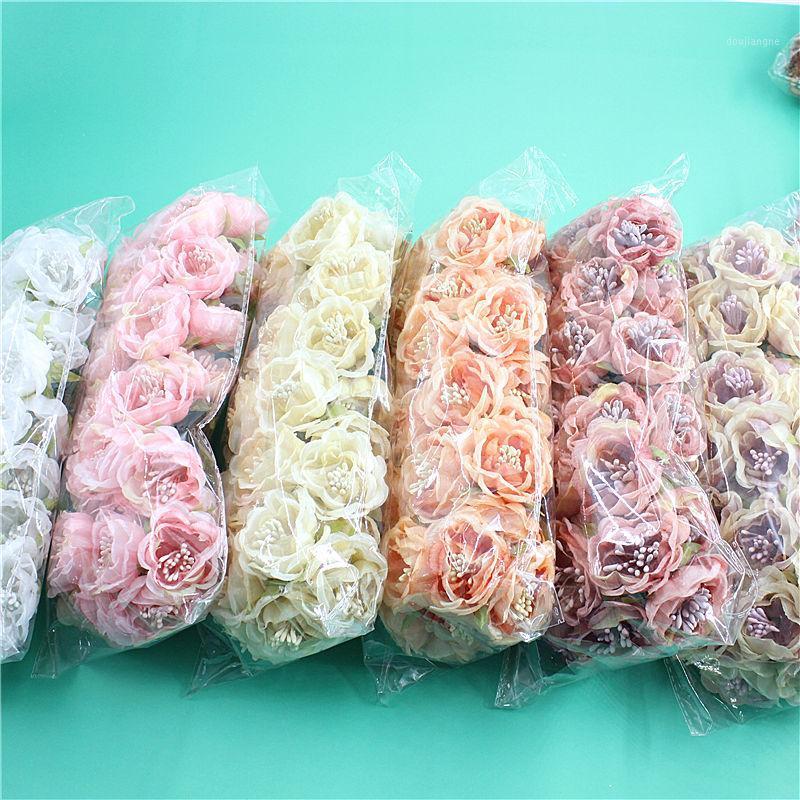 

36pcs/Mini Artificial Rose Flower Silk Flowers Simulation Flowers Bouquet For Wedding Home Party Gift Room Decoration1, White