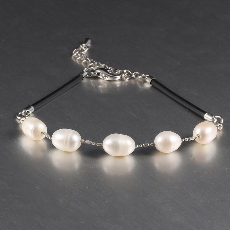 

New natural fresh water pearl bracelet creative leather rope versatile lady 7-8mm semi-finished bracelet DIY accessories