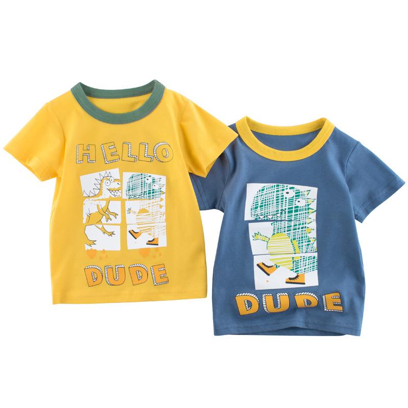 

Men's T-Shirts Wholesale Kids Boy T-shirt Girl Cartoon Tops Cute Baby Cotton Tees Summer Clothes Toddler Fashion Children Top Costume, White;black