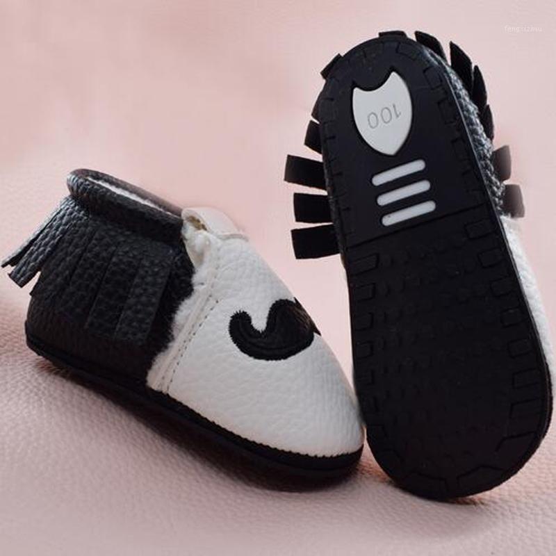 

Moustache Spring Baby Shoes PU Leather Girls Shoes for Girls Baby Booties Moccasins Fashion Fringe First Walks -18M1, White