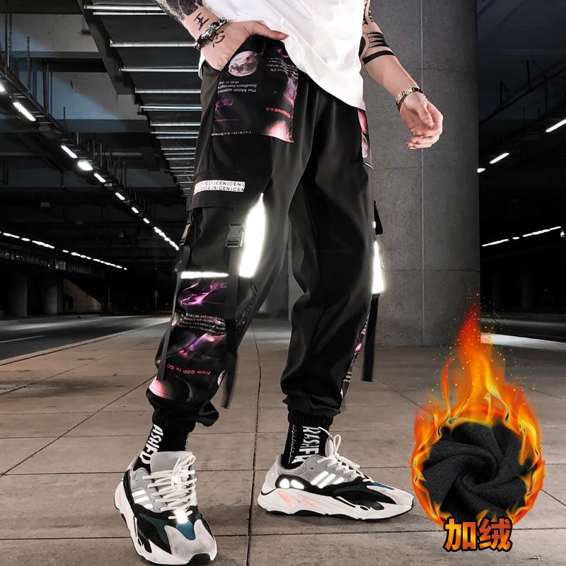 

2021 Men Hip Hop Cago Pants Autumn Winter Plus velvet Warm Loose Sports Men' Harem Pants Fleece Thick Casual Pant Streetwear, 07