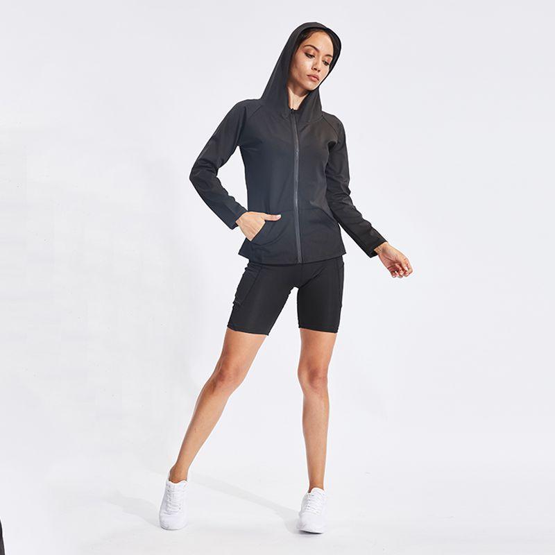 

New Women Long Sleeve Sport Quick Dry Yoga Shirt Tops Fitness Running Shirts Tops Vest Breathable Tracksuit with hat1, As pic