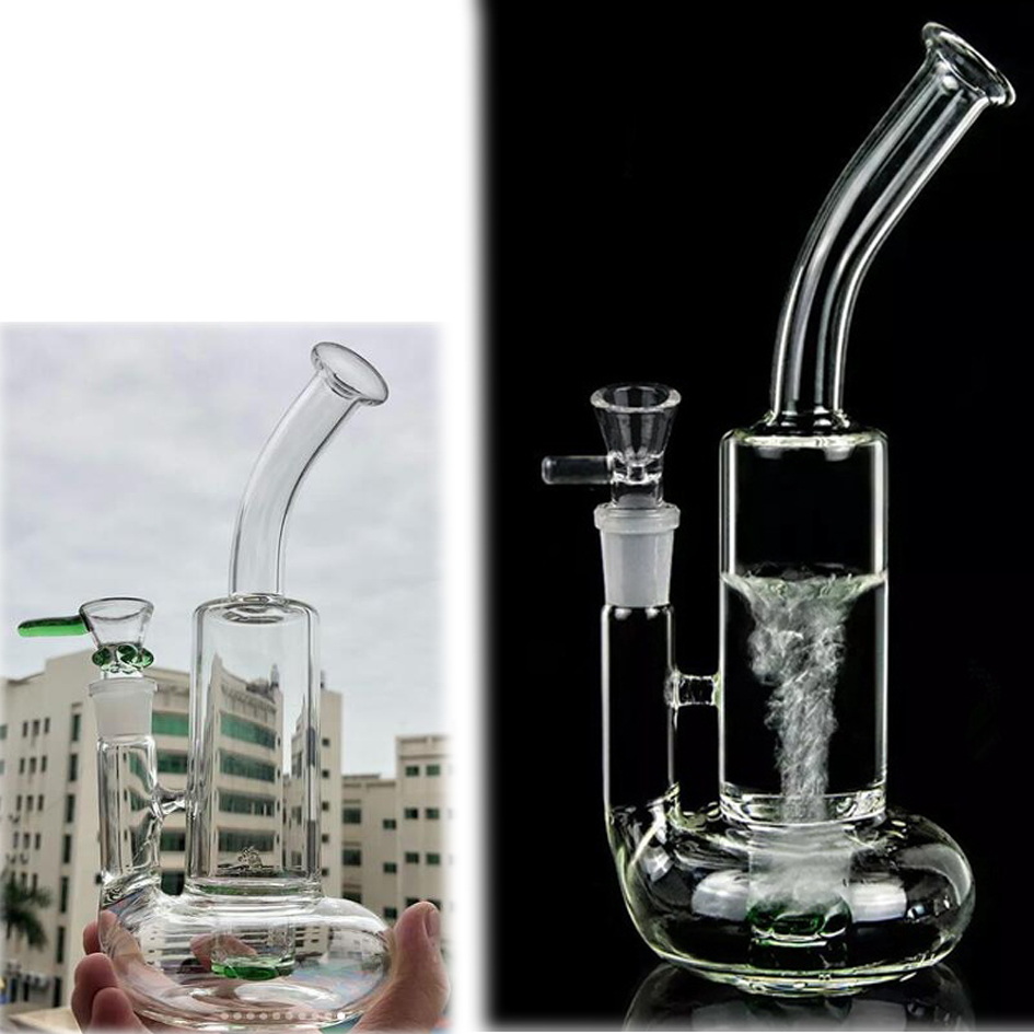 

Tornado Bong Curved Water Pipes heady glass Water Bongs Heady rig Recycler Dab Oil Rigs Smoking Accessories 10.8 inchs Tall Hookahs Shisha