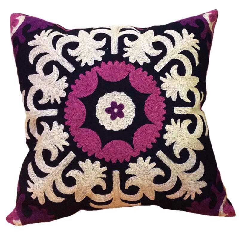 

Decorative Square Cotton Cushion Cover,Cushion Cover for Sofa 45*45cm,Car Chair Pillow Case Cover,Embroidery Cushions, 7 a