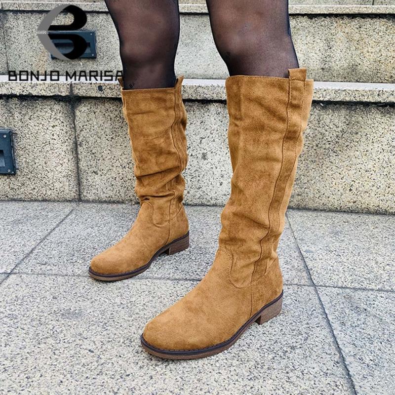 

BONJOMARISA New Raaival Women Solid non-slip Mid Calf Shoes Comfy Luxucy Chunky Fashion Spring Autumn Boots Women Boots1, Khaki