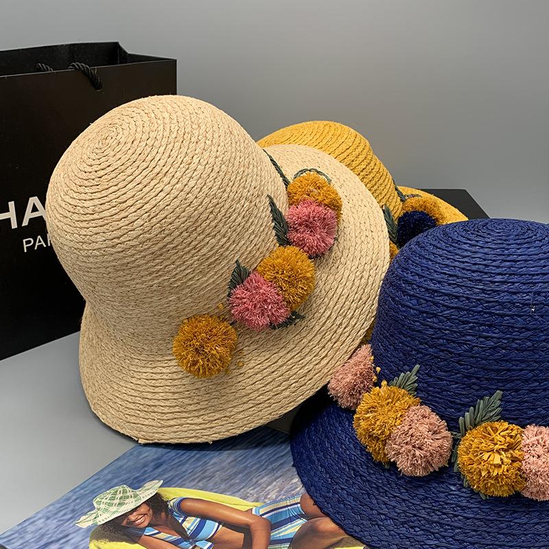 

2020 New Large Cap Lafite Straw Hat Women's Summer Basin Hat Fisherman Shopping Trip Sun Woman, Khaki