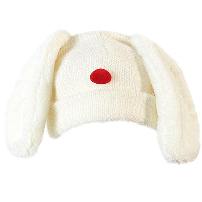 

Japanese Style Women Sweet Ears Beanie Hat Winter Knitted Outdoor Thermal Warm Fuzzy Cuffed Stretchy Ski Cap 094B
