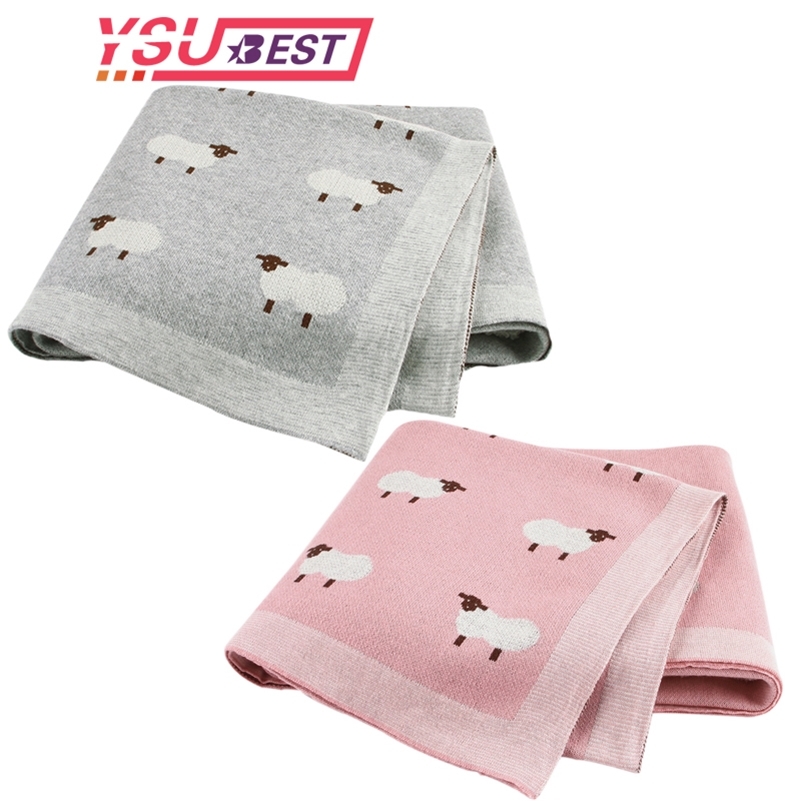 

Baby Blanket Newborn Swaddle Stroller Bedding Wrap Cartoon Alpaca Knitted Infantil Boys Girls Receiving Blankets Children Quilts 201123, 82w371 gray
