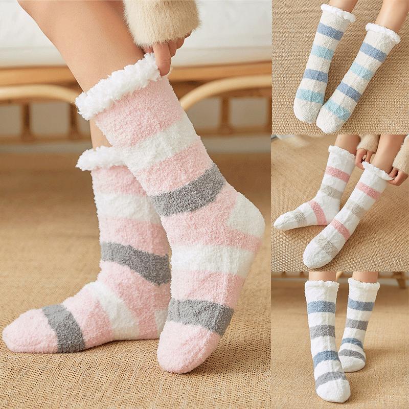 

Winter socks retro national wind socks thickening warm wool women, Beige
