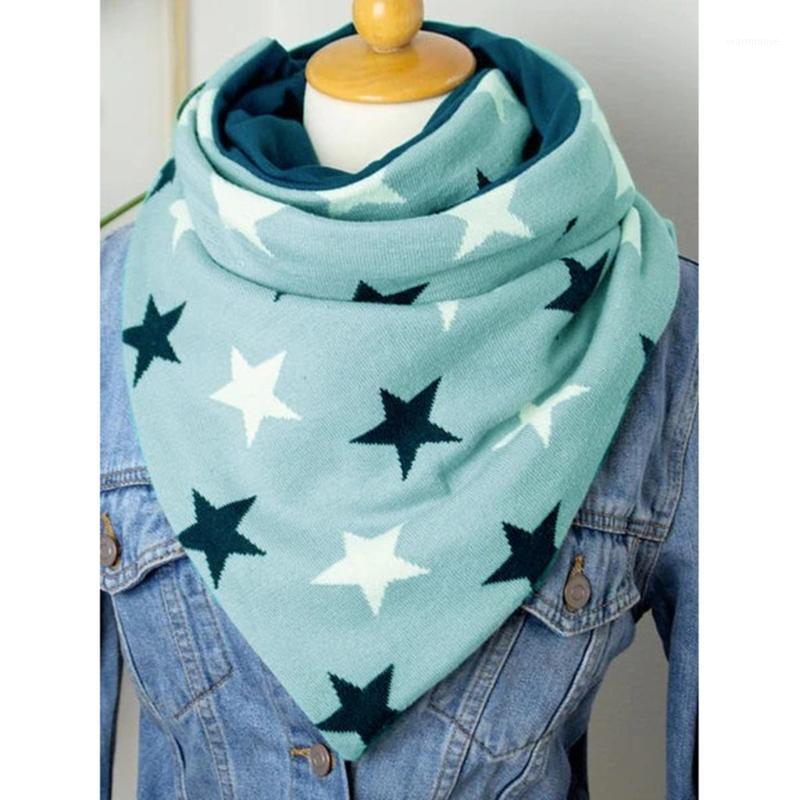 

Fashion Women Scarve Star Printing Button Soft Wrap Casual Warm Scarves Shawls fashion Leisure Comfortable soft personality1