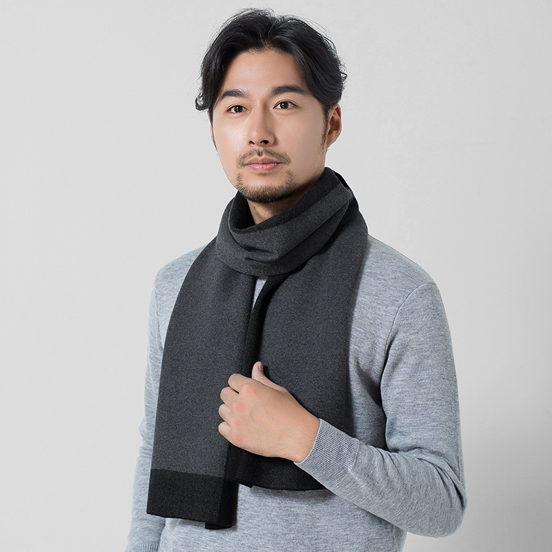 

Winter scarf wool brand 2020 Shredded shawls and wrappers friendly warm male long black scarves foulard QGEV