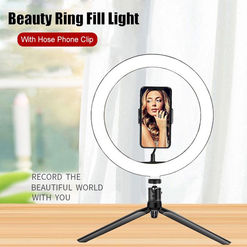 

26CM Live Streaming Fill Light LED Selfie Lamp Photo Photography Studio Lighting Makeup Ring Light With Desktop Mini Tripods1