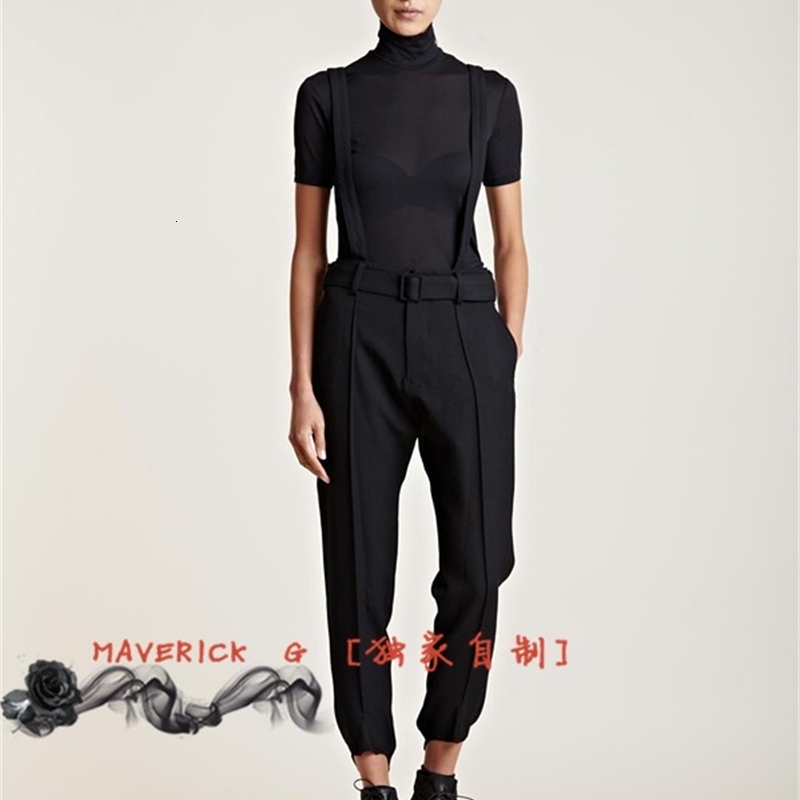 

2021 New 2744!! Suspenders with Thin Legs of Men Women Nine-point Pants Can Be Customized in Long Style 7526, Without a belt