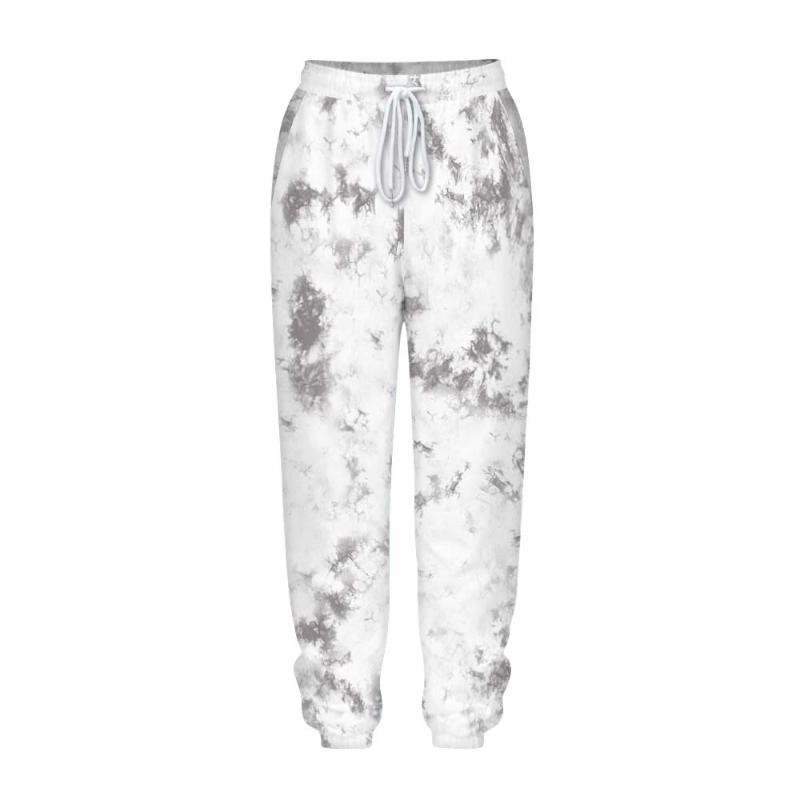

Tie Dyeing Print Women Sport Pants Drawstring High Waist Casual Joggers Trousers Ladies New Fitness Running Training Sweatpants, Green and orange