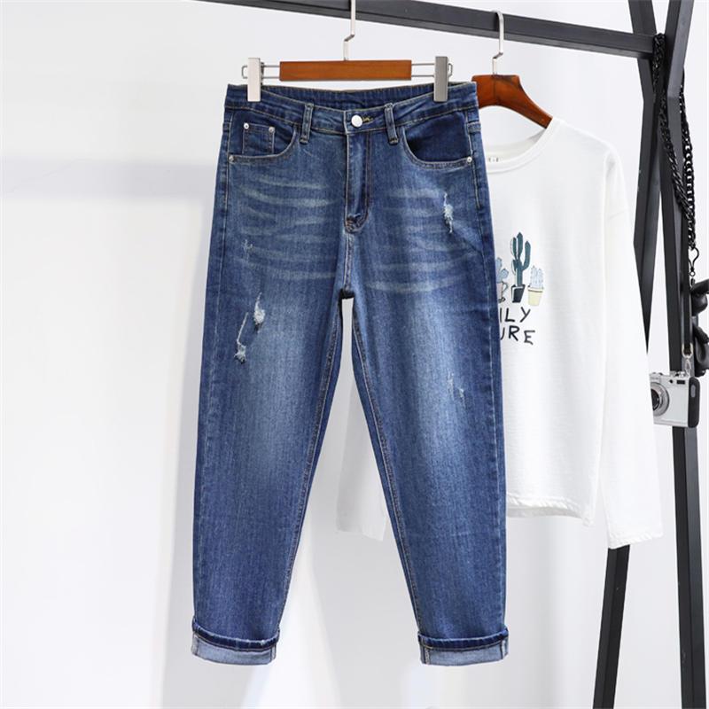 

Vintage High Waist Jeans Woman Clothes Casual Plus Size Denim Pants Stretch Streetwear Boyfriend Jeans Pantalon Femme 5XL Q3593, Blue woman jeans