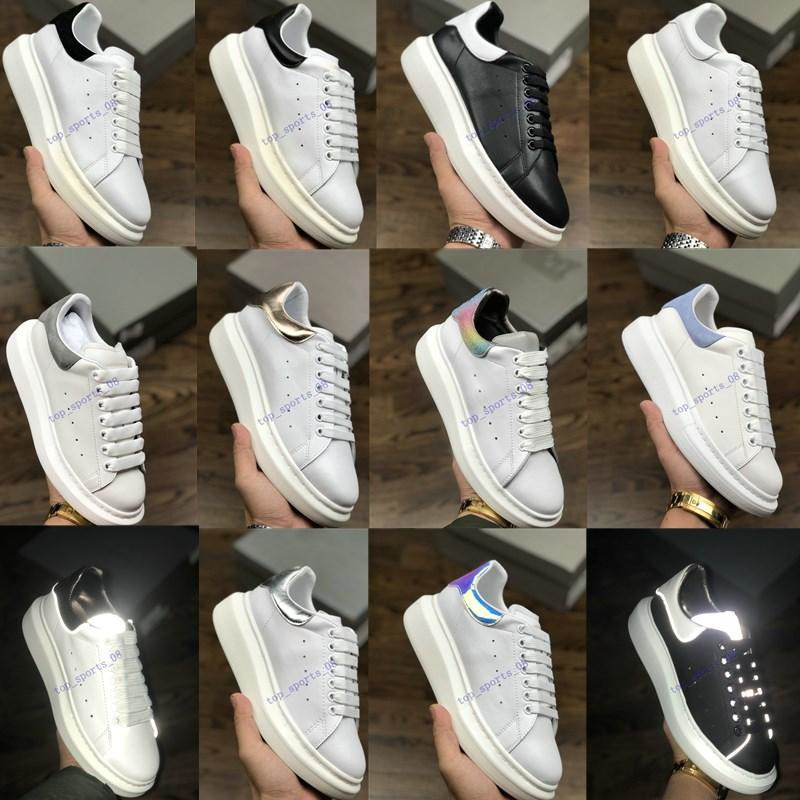

2020 Designer Shoes trainers Reflective 3M white Leather Platform Sneakers Womens Mens Flat Casual Party Wedding Shoes Suede Sports Sneakers, Box