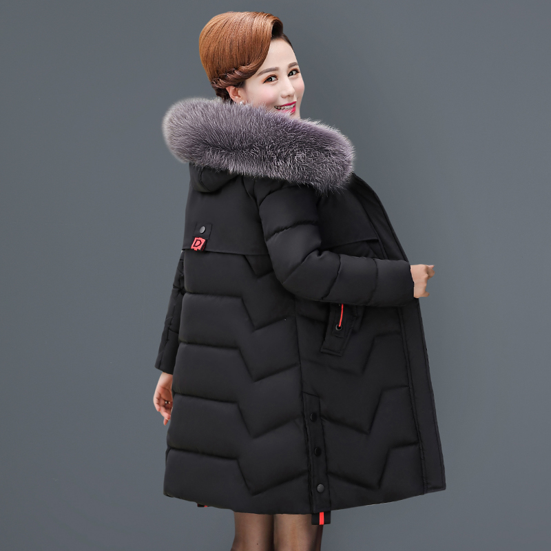 

Medium age new warm big 5xl 2020 female winter with fur collar hat down cotton jacket 2QJC
