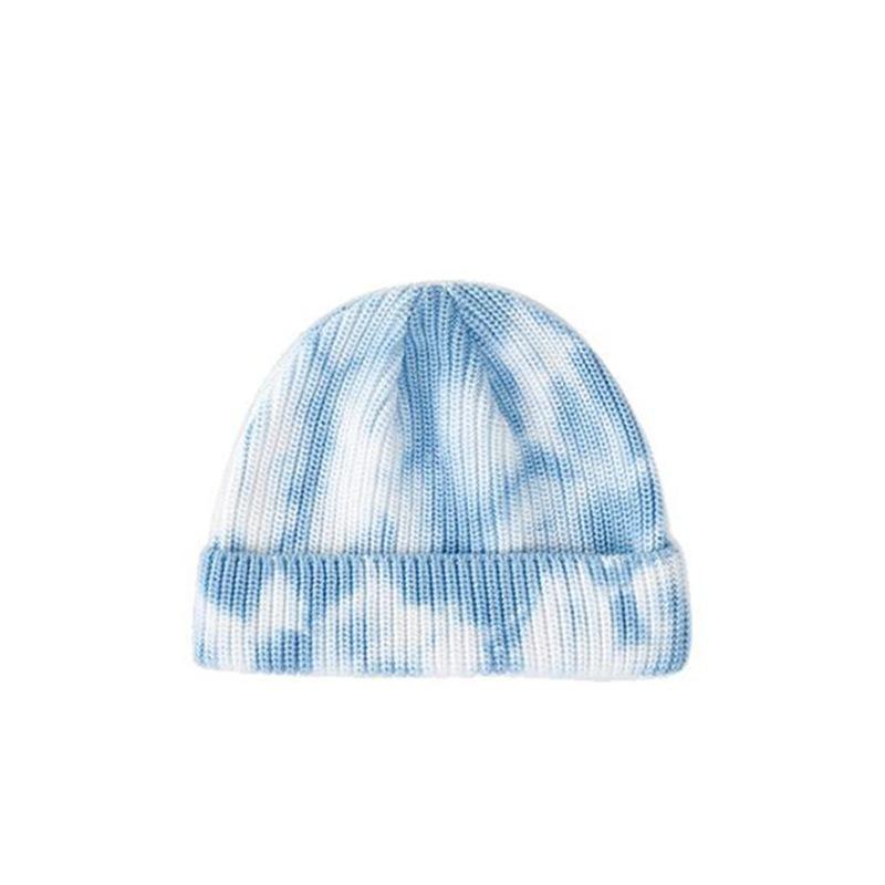 

Autumn and Winter Christmas Ladies Cotton Wool Tie-dye Woolen Hat Casual Fashion Knitted Soft Cotton Hat Versatile Cover Head, Black