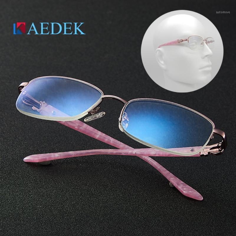 

KAEDEK Women Anti-Blu-Ray Reading Glasses Alloy High Quality Floral Presbyopia Eyeglasses Hyperopia Prescription +1 1.5 2 2.5 31