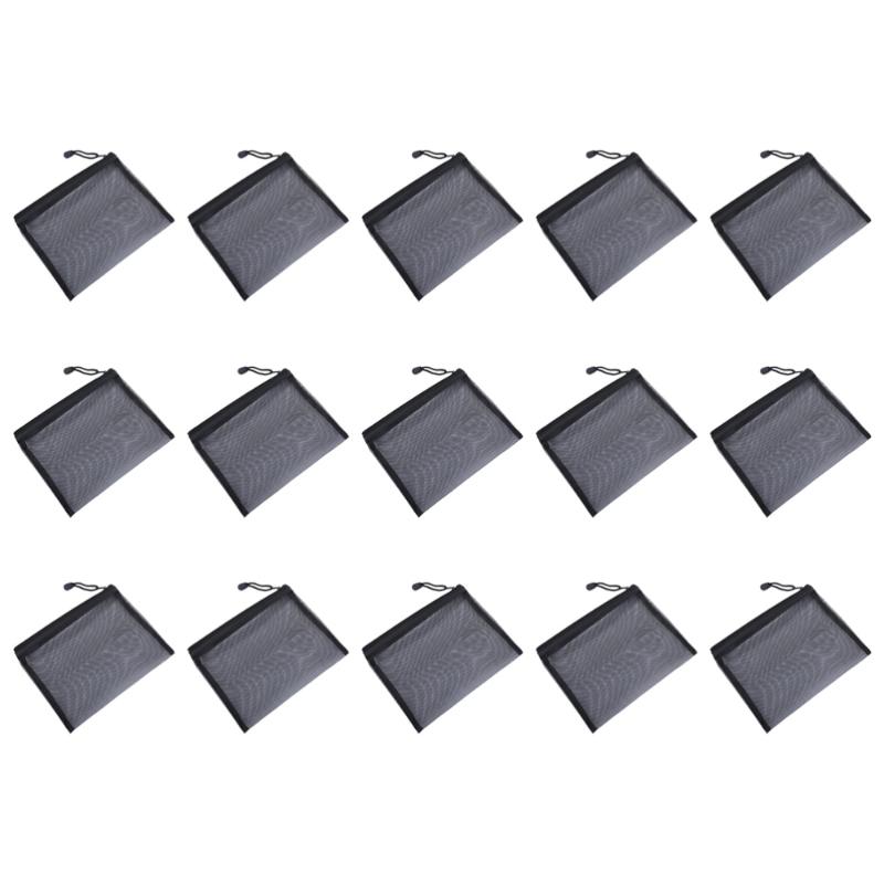 

15pcs Mesh Gauze Makeup Bags Zipper Cosmetic Travel Pouches Organizer for Women Girls Ladies (Black