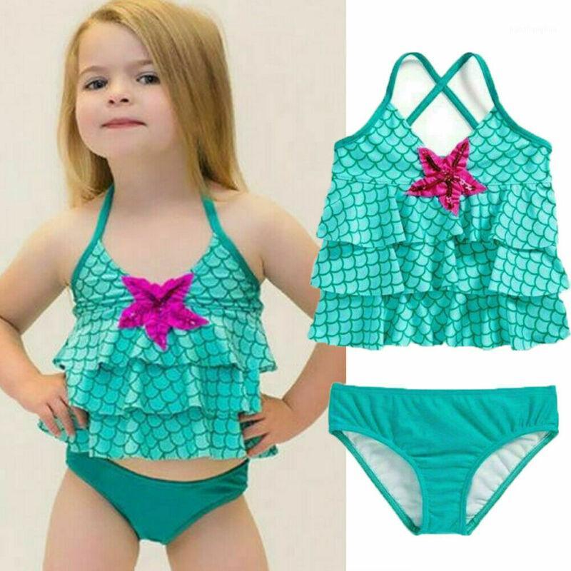 

Clothing Sets 2-7Y Toddler Kids Baby Girl Fish Scales Swimwear Summer Two Piece Swimsuit Bikini Bathing Suit Swimming Beachwear1, As pic