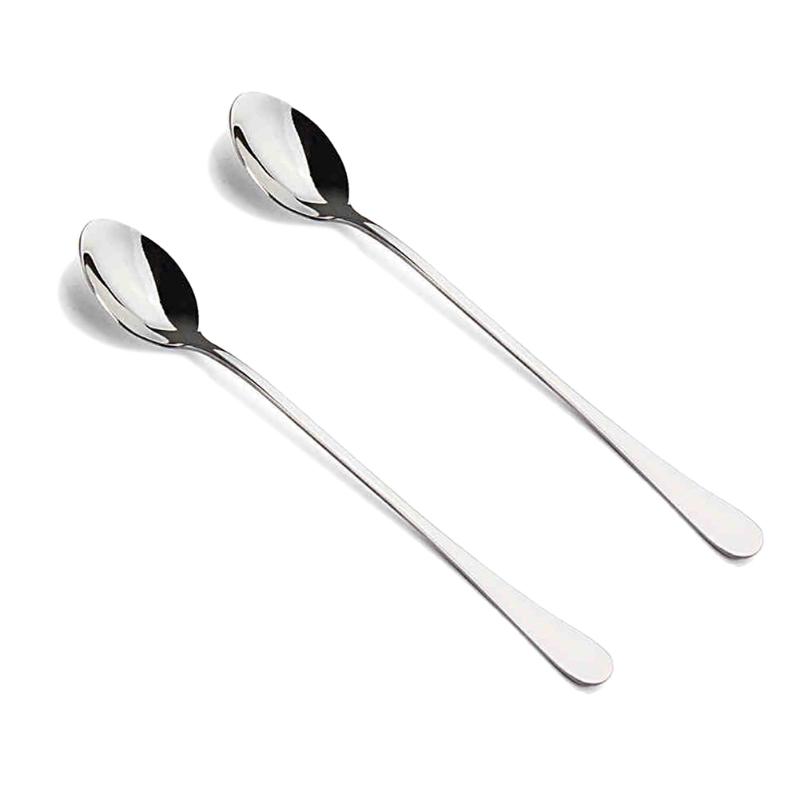 

Kitchen Stainless Steel Long Handle Coffee Spoon Mixing Spoons Ice Cream Sugar Dessert Cocktail Soup