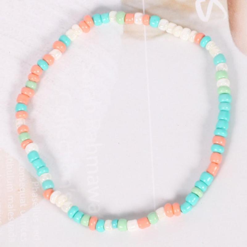 

Bangle Exquisite 8Pcs/Set Casual Bohemia Ethnic Style Beads Bracelets Dress Up Charm Elastic Rope For Date