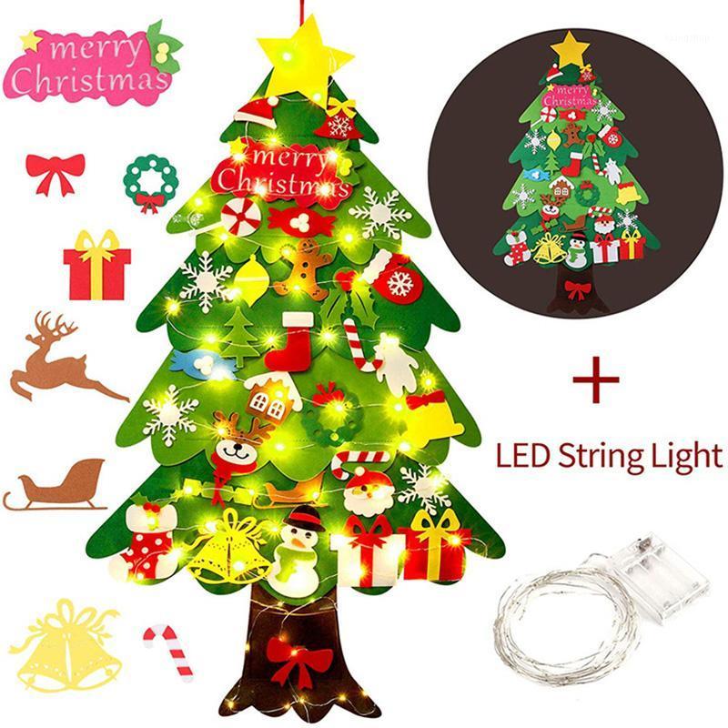 

DIY Felt Christmas Tree Kids Christmas Gifts Xmas Decorations for Home 2021 New Year Gift Ornaments Party Accessories1