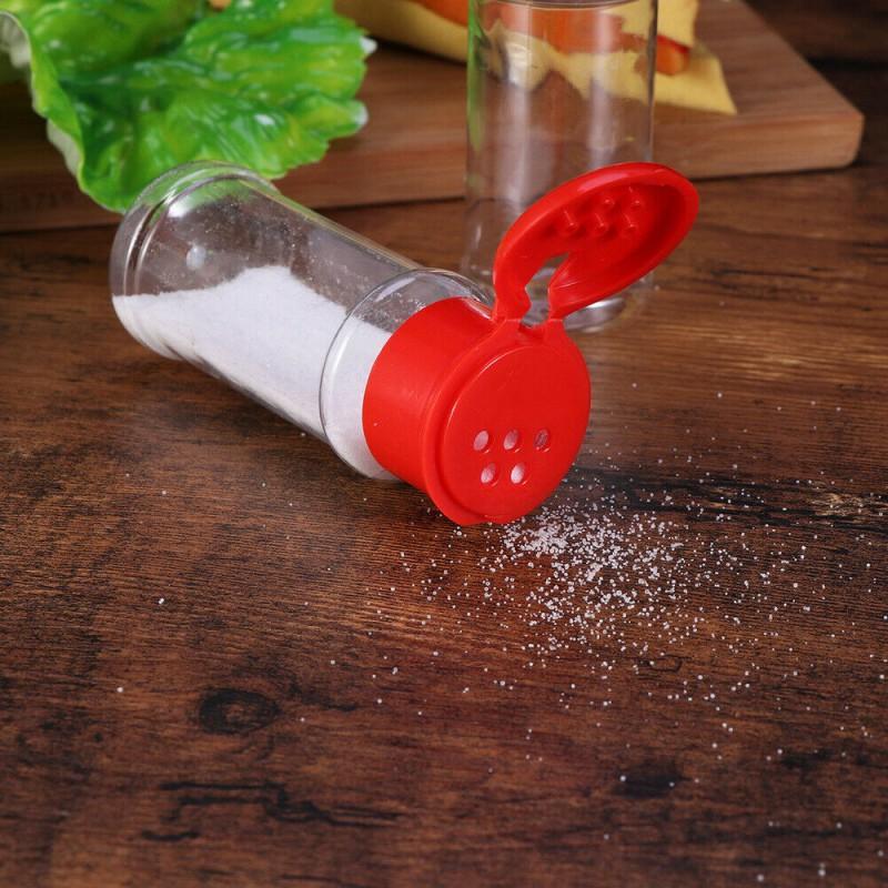 

10PCS PET Seasoning Jar Household Salt Pepper Seasoning Jar With Rotating Lid 100ML