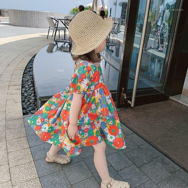 

girl party dress floral beach holiday 2020 summe baby clothing 2 years old1, Multi