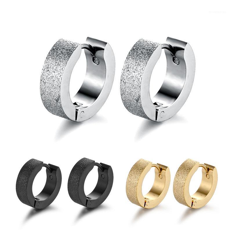 

2PCS/Pair Punk Unisex Earrings for Women Men Boys Girls 4*9MM Brushed Hoop Huggie Earrings Fashion Aros Aretes Jewelry Bijoux1