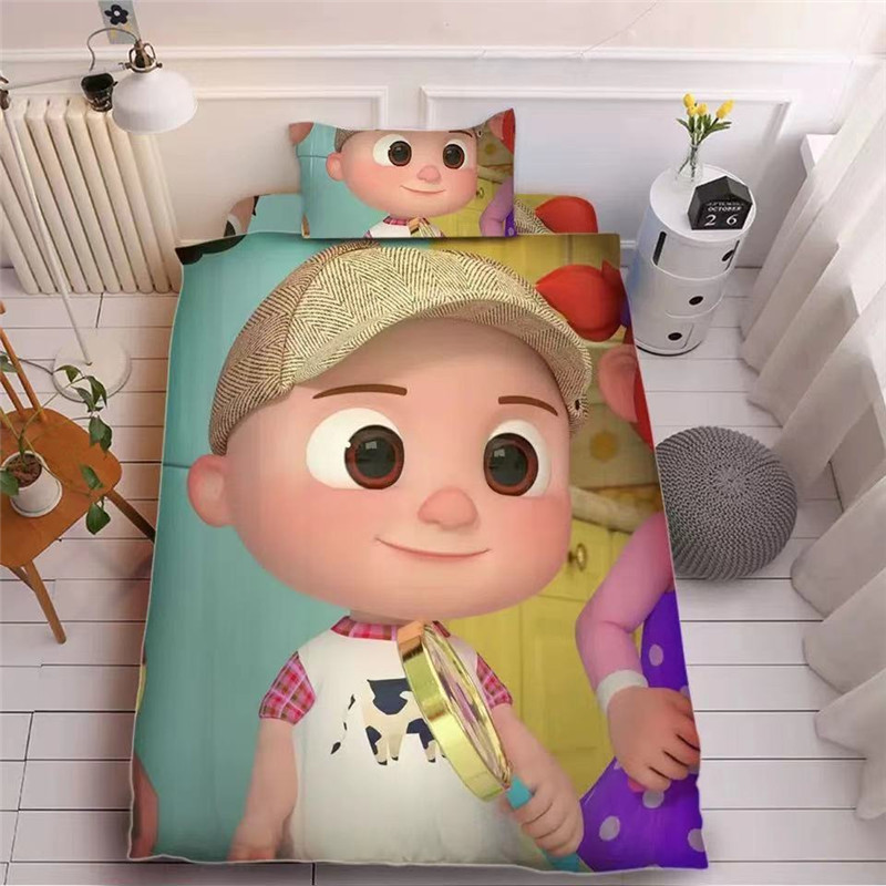 Child Ji 3D Printing Bed Sheet Three Piece Sets Pillow Case