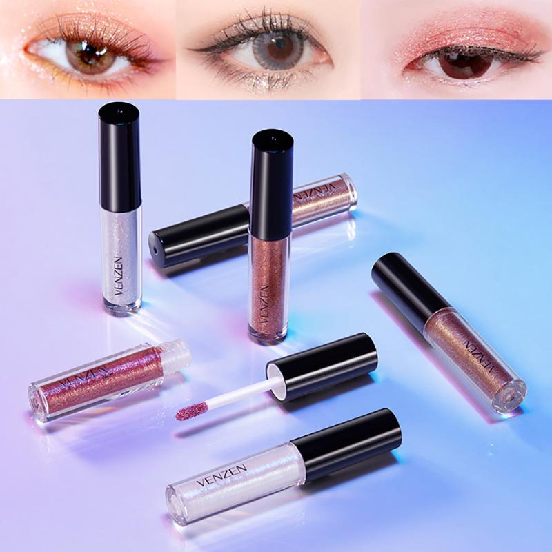 

6 Color Pearly Eyeshadow Liquid Silkworm Brightening Liquid Eyeshadow Stage White Sequins Fine Diamond Pearly Glossy, Army green