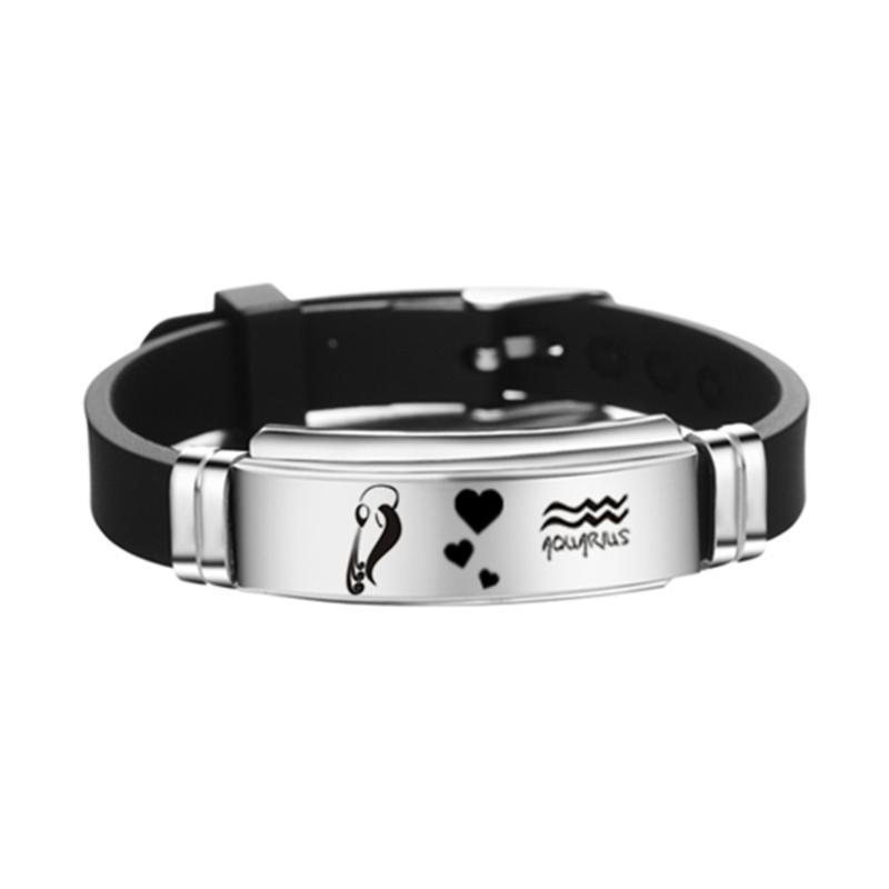 

1pc Adjustable Bangle Personalized Durable Jewelry Decor Silicone Bangle Couple Bracelet for Lover Women Men